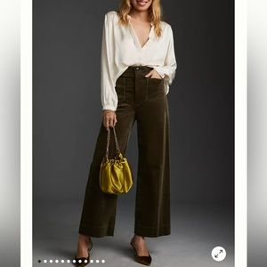 Anthropologie Maeve The Collette Cropped Wide Leg Pant